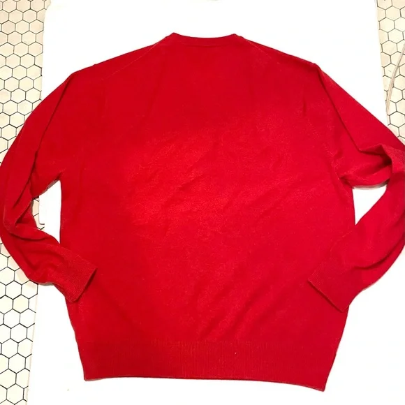 PETER MILLER Men’s V Neck Luxe Cashmere XL Sweater Raspberry - Picture 5 of 7